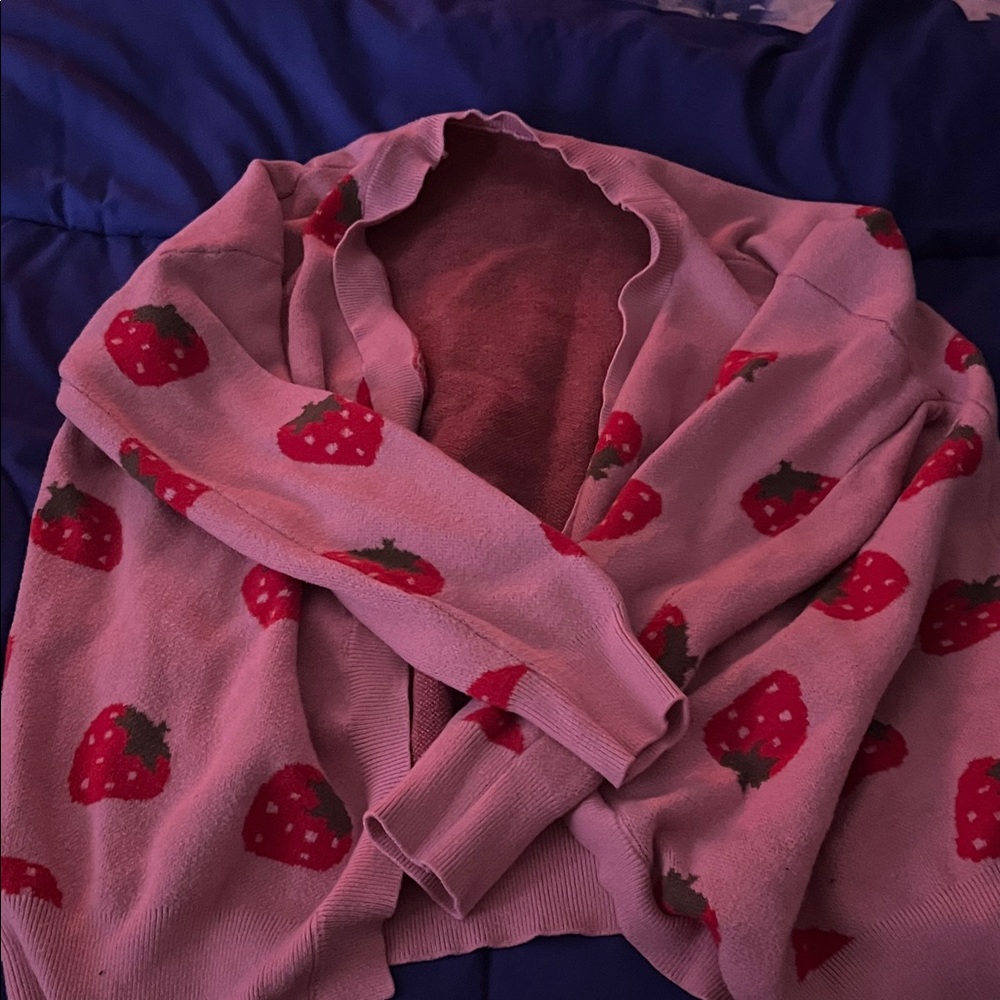 Strawberry Patterned Cardigan